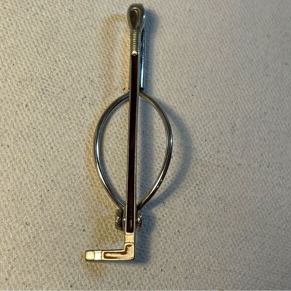 Vintage Swank Tie Bar Silver Toned enameled hockey stick NHL - Picture 8 of 10